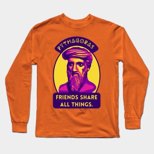 Pythagoras Portrait and Quote Long Sleeve T-Shirt